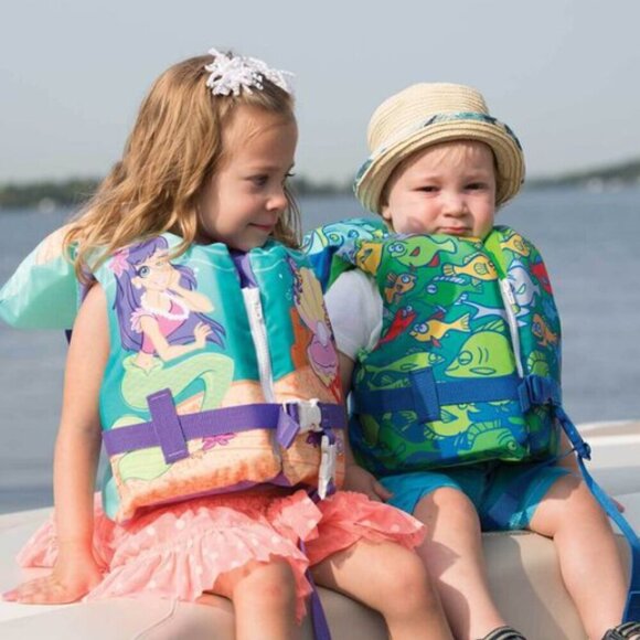 Full Throttle Infant Kids Girls Mermaid Swim Life Jacket <50 lbs - Picture 2 of 7